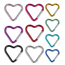 Walmart Aqyh Aluminum Alloy Carabiner - 10Pcs Heart-shaped Hanging Buckles for Outdoor Sports offer