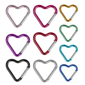 Walmart Aqyh Aluminum Alloy Carabiner - 10Pcs Heart-shaped Hanging Buckles for Outdoor Sports offer