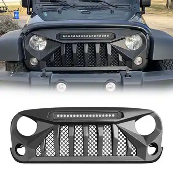 Walmart AMERICAN MODIFIED Front Grille with Lights for 07-18 Jeep Wrangler JK offer