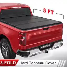 Walmart MOSTPLUS 5FT 3-Fold Hard Tonneau Cover for 2015-2024 Chevy Colorado GMC Canyon Truck Bed offer