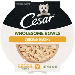 Walmart Cesar Wholesome Bowls Chicken Recipe Broth Wet Dog Food, 3 Oz Bowl offer