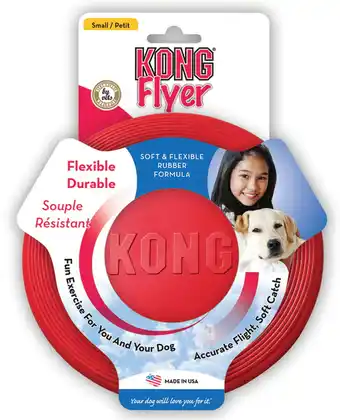 Walmart KONG Rubber Flyer Dog Toy for Gentle Chewers, Red offer