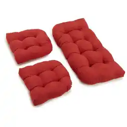 Walmart Blazing Needles U-Shaped Microsuede Tufted Settee Cushion Set, Cardinal Red - Set of 3 offer