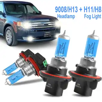 Walmart For Ford Flex 2009-2019 Combo Halogen Headlight High+Low Beam+Fog Light Kit,4200K,Warm White offer