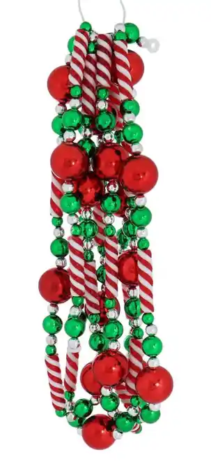 Walmart Kurt Adler 8'Candy Bead Garland With Red Balls offer