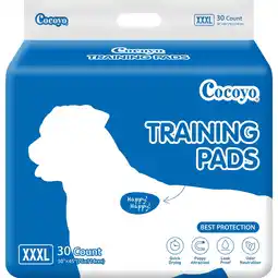 Walmart COCOYO Dog Training Pads Giant Size XXXL Size (30 x 45, 30 Count) Super Absorbent Puppy Pads offer