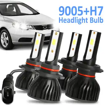 Walmart For 2017-2022 Kia Forte 2018 2019 2020 2021 2022 LED Headlight Bulbs 9005+H7 High Low Beam White 4x offer