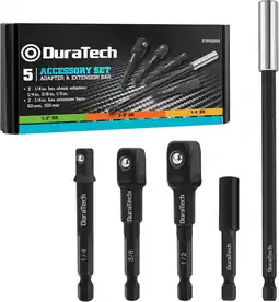 Walmart DuraTech Rustproof Hex Shank Socket Adapter Extension Bar Set, Chrome Black, 5 Counts offer