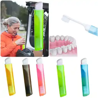 Walmart Linjieee Mini Folding Toothbrush 1 Adult Rainbow Portable Compact Cute Travel $5 under offer