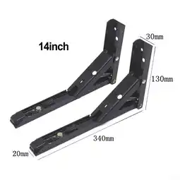 Walmart Aceovo 2Pcs Triangle Folding Angle Bracket Heavy Support Adjustable Wall Mounted Black 14In offer