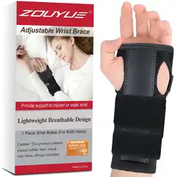 Walmart Wrist Brace with Removable Metal Wrist Splint for Carpal Tunnel Night Support,Right & Left Hand,S offer