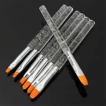 Walmart 7Pcs Uv Gel Acrylic Design Builder Painting Nail Art Brush Pen Tool Set offer