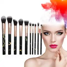 Walmart Sumllary 10PC Portable makeup brush set, foundation brush, eye shadow brush set Make up Brushes Face offer