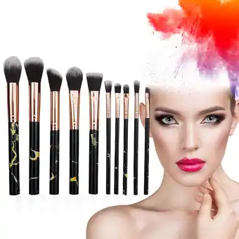 Walmart Sumllary 10PC Portable makeup brush set, foundation brush, eye shadow brush set Make up Brushes Face offer