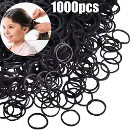 Walmart Sumllary 1000-Pack Elastic Hair Ties Non- Rubber Hair Bands for Girls, Black offer