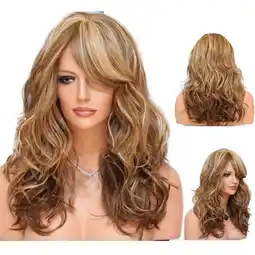 Walmart Hxroolrp 60Cm Women'S Heat Resistant Hair Blonde Long Curly Full Wig offer