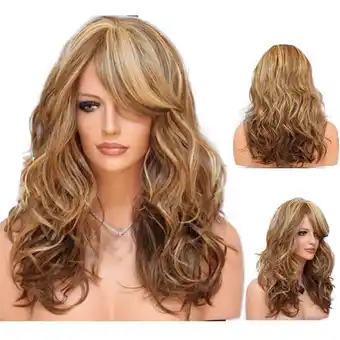 Walmart Hxroolrp 60Cm Women'S Heat Resistant Hair Blonde Long Curly Full Wig offer