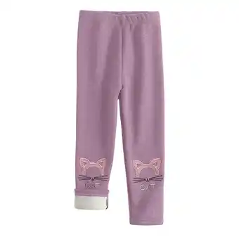 Walmart Tawop Kids Sweatpants Girls Baby Casual Leggings Printed Stretchy Pant Purple 5-6 Years offer