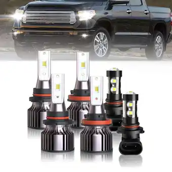 Walmart FZPJJNB For Toyota Tundra 2007-2013 LED Headlight Hi/Lo + Fog Light Bulbs offer