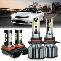 Walmart For 2013-2015 Chrysler 200 LED HEADLIGHT + Fog Light Bulbs White Kit Combo 4pcs offer