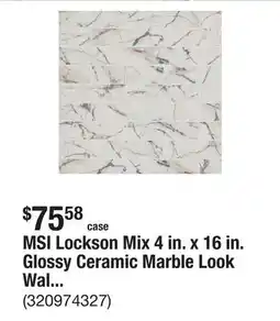 The Home Depot MSI Lockson Mix 4 in. x 16 in. Glossy Ceramic Marble Look Wall Tile (17.22 sq. ft./Case) offer