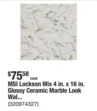 The Home Depot MSI Lockson Mix 4 in. x 16 in. Glossy Ceramic Marble Look Wall Tile (17.22 sq. ft./Case) offer