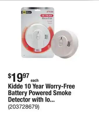 The Home Depot Kidde 10 Year Worry-Free Battery Powered Smoke Detector with Ionization Sensor offer