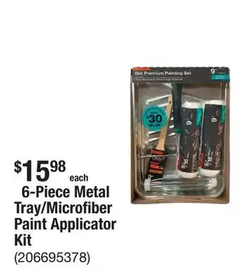 The Home Depot 6-Piece Metal Tray/Microfiber Paint Applicator Kit offer