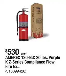 The Home Depot AMEREX 120-B:C 20 lbs. Purple K Z-Series Compliance Flow Fire Extinguisher offer