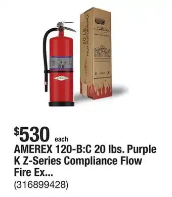 The Home Depot AMEREX 120-B:C 20 lbs. Purple K Z-Series Compliance Flow Fire Extinguisher offer