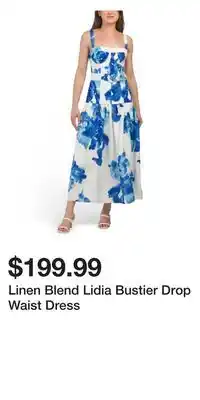 TJ Maxx Linen Blend Lidia Bustier Drop Waist Dress offer