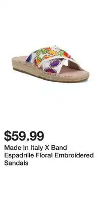 TJ Maxx Made In Italy X Band Espadrille Floral Embroidered Sandals offer