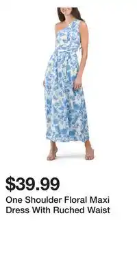 TJ Maxx One Shoulder Floral Maxi Dress With Ruched Waist offer