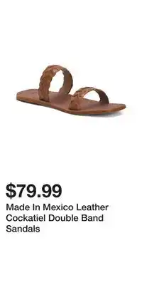 TJ Maxx Made In Mexico Leather Cockatiel Double Band Sandals offer