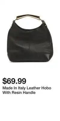 TJ Maxx Made In Italy Leather Hobo With Resin Handle offer