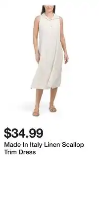 TJ Maxx Made In Italy Linen Scallop Trim Dress offer