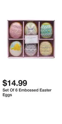 TJ Maxx Set Of 6 Embossed Easter Eggs offer