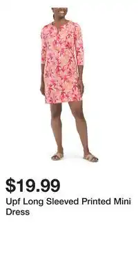 TJ Maxx Upf Long Sleeved Printed Mini Dress offer