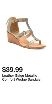 TJ Maxx Leather Gaige Metallic Comfort Wedge Sandals offer