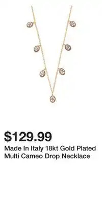 TJ Maxx Made In Italy 18kt Gold Plated Multi Cameo Drop Necklace offer