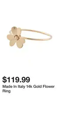 TJ Maxx Made In Italy 14k Gold Flower Ring offer