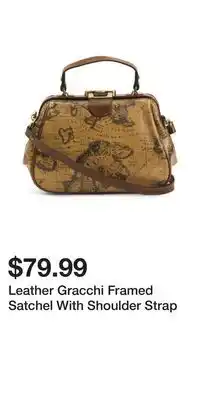 TJ Maxx Leather Gracchi Framed Satchel With Shoulder Strap offer