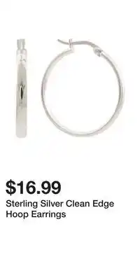 TJ Maxx Sterling Silver Clean Edge Hoop Earrings offer