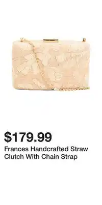 TJ Maxx Frances Handcrafted Straw Clutch With Chain Strap offer