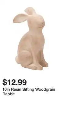 TJ Maxx 10in Resin Sitting Woodgrain Rabbit offer