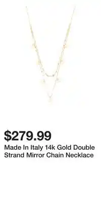 TJ Maxx Made In Italy 14k Gold Double Strand Mirror Chain Necklace offer