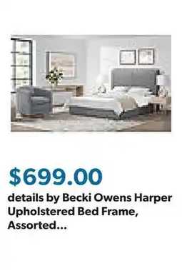 Sam's Club details by Becki Owens Harper Upholstered Bed Frame, Assorted Colors & Sizes offer