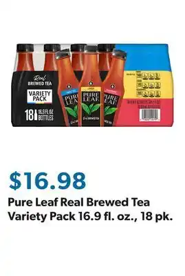 Sam's Club Pure Leaf Real Brewed Tea Variety Pack 16.9 fl. oz., 18 pk offer