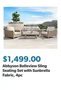 Sam's Club Abbyson Belleview Sling Seating Set with Sunbrella Fabric, 4pc offer