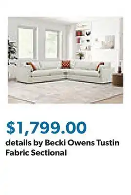 Sam's Club details by Becki Owens Tustin Fabric Sectional offer